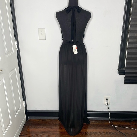 NEW ROXX Black Halter Maxi Dress / Pool wear - Picture 4 of 9